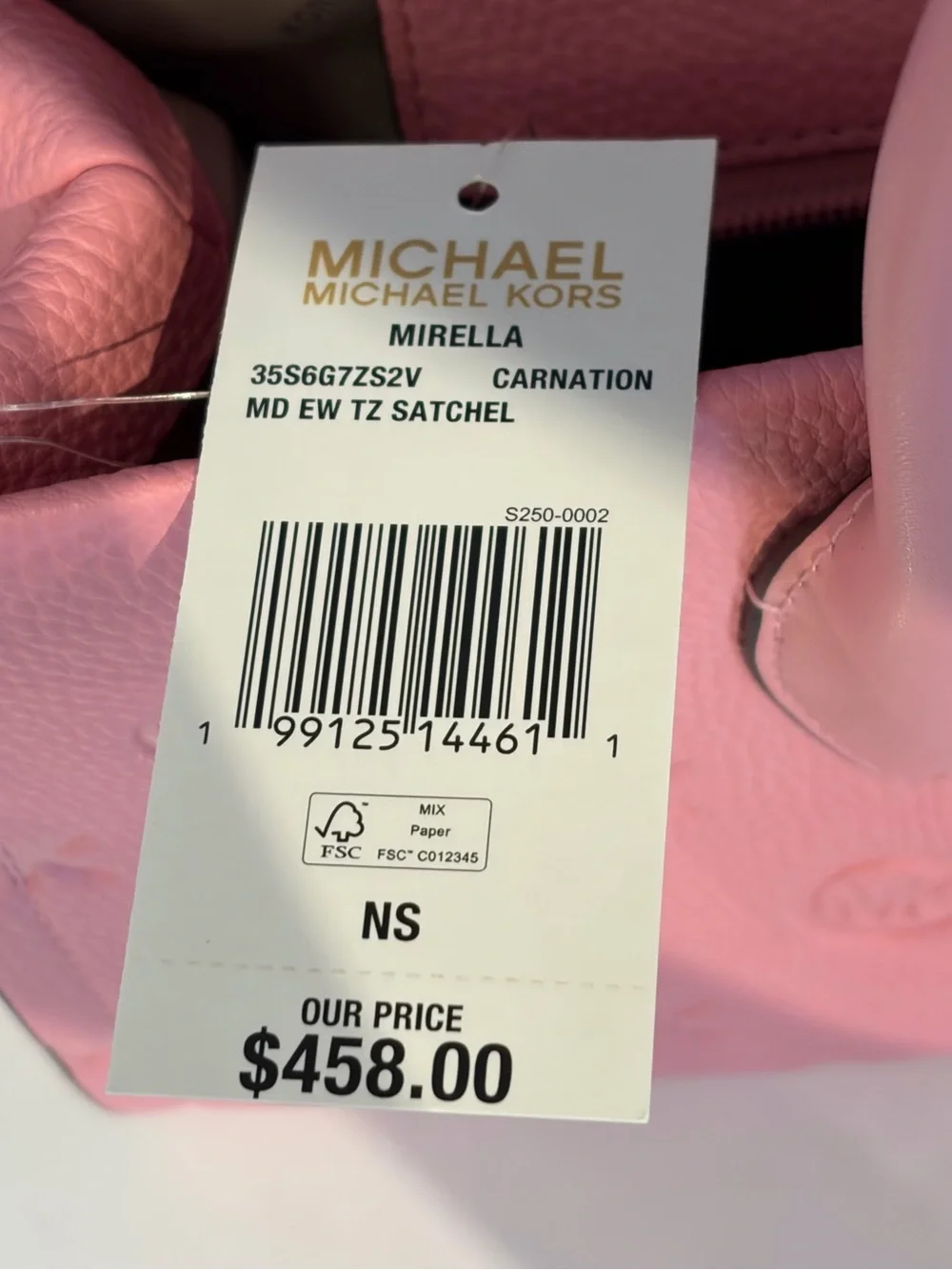 Michael Kors Mirella Medium Logo Debossed Satchel